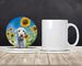 Bedlington Terrier In Sunflowers Large Sandstone Coasters Pack Of 4 Absorbent Round Coasters Decor Gifts For Men Or Women, 4 In, Multicolor_maomaolike.com