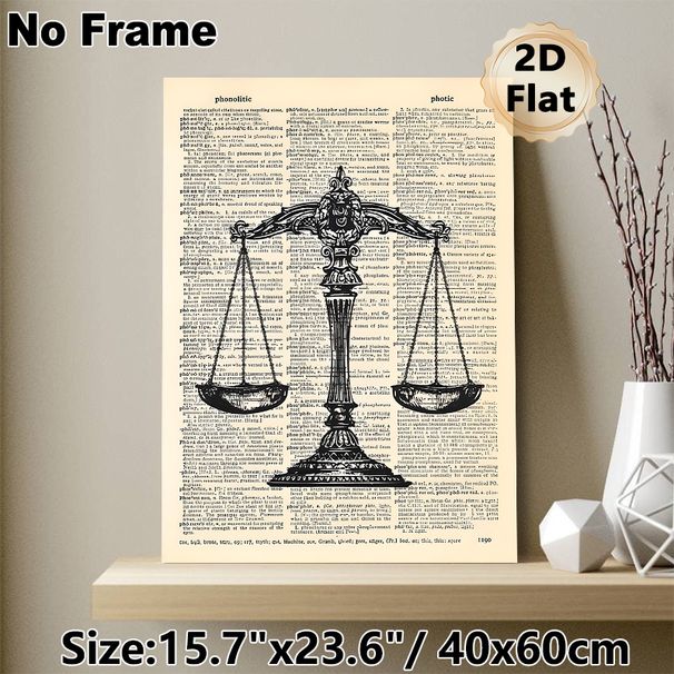 Ornate Lamp On Vintage Dictionary Page Painting Poster, Intricate Black & White Typographic Art Poster, Literary-themed Decor Ideal For Home Office_maomaolike.com