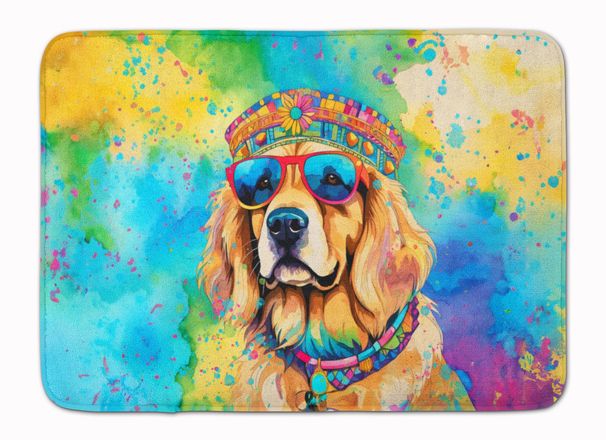Golden Retriever Hippie Dawg Memory Foam Kitchen Mat Machine Washable Anti-Fatigue Mat Cushion Comfort Bath Mat Or Kitchen Rug_maomaolike.com