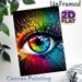 Rainbow Eye Painting Poster, Vibrant Abstract Splash Art Poster, Eye-catching Colorful Eye Design With Paint Splatters, Ideal Artistic Decor For_maomaolike.com