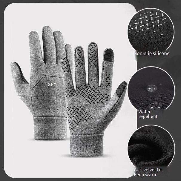 Sports Gloves Skiing Cycling Motorcycle Hiking Cycling Gloves Warm Gloves For Men Winter Cycling Non-slip Touch Screen With Fleece Warm Gloves_maomaolike.com