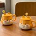 Ceramic Cup With Lid, High Value Ins Style, Home Couple Water Cup, Souvenir Gift Mug_maomaolike.com