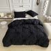 3pcs Bedding Sets 3d Textured Duvet Cover Set Solid Color Luxury Bedding With Button Closure Wrinkle Resistant Pillowcases Fitted Sheet Queen Size_maomaolike.com