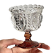 Brown Retro Crystal Ice Cream Cup Ins Style High Aesthetic Relief Dessert Cup Glass High Footed Cup Ice Cream Cup_maomaolike.com