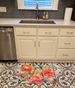 Peonies In Watercolor Memory Foam Kitchen Mat Machine Washable Anti-Fatigue Mat Cushion Comfort Bath Mat Or Kitchen Rug_maomaolike.com