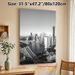 Urban Riverfront Skyline Painting Poster, Monochrome Minimalist Cityscape With Bridge & Skyscrapers Poster, Sleek Urban Wall Decor Suitable For Living_maomaolike.com