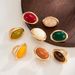 Ingemark 8 Colors Vintage Acrylic Resin Oval Pendant Necklace Stud Earrings Ring For Women Bridal Elegant Jewelry Set_maomaolike.com