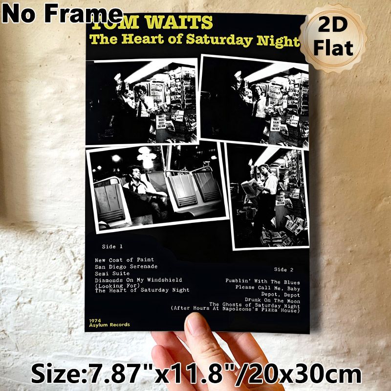 The Heart Of Saturday Night Album Painting Poster, Vintage Monochrome Photo Collage Poster, Nostalgic Music-themed Decor Ideal For Home, Music Room_maomaolike.com
