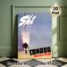 Ski Canada Themed Painting Poster, Vintage Retro Style Minimalist Ski Figure & Soft Gradient Sky Poster, Retro Travel-inspired Wall Decor Ideal For_maomaolike.com