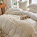 Ice Silk Quilt Cover French Princess Style Summer Cool Four-piece Set With Lace Trim, Duvet Cover, Sheet, Silky Smooth_maomaolike.com