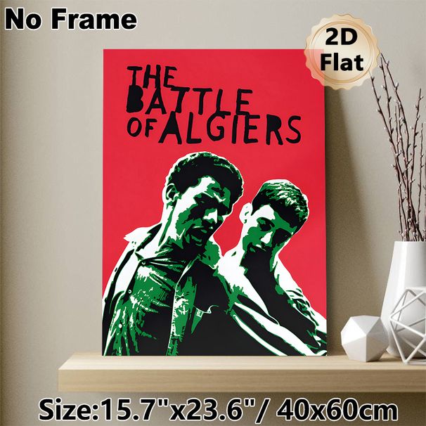 The Battle Of Algiers Themed Painting Poster, Bold Stylized Graphic Poster, Striking Retro-style Design Ideal For Home Theater, Living Room Wall Decor_maomaolike.com