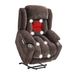 Power Lift Recliner Chair For Elderly, Recliner Chair With Massage & Heat, Electric Leather Lift Recliner Chair For Living Room With Side Pocket, USB & Type-C Charge Port, Dark Brown_maomaolike.com