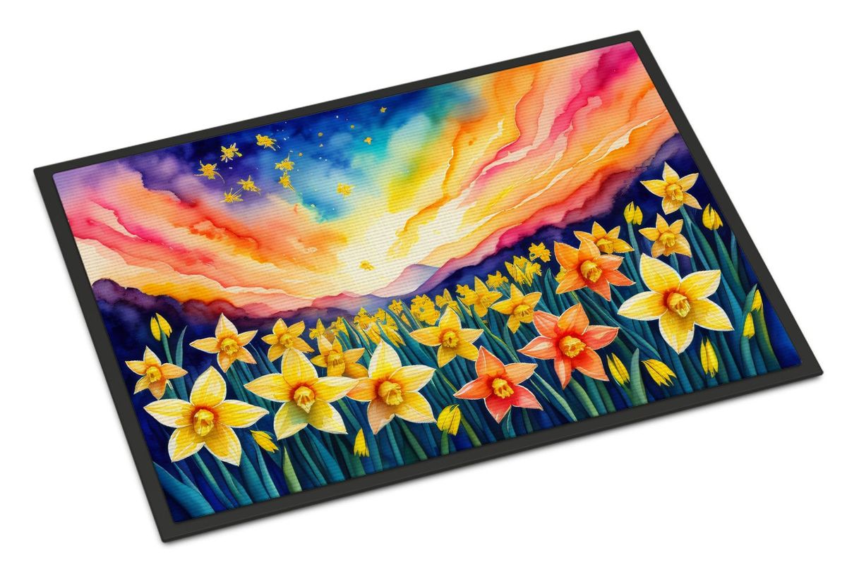 Daffodils In Color Doormat Front Door Mat Indoor Outdoor Rugs For Entryway, Non Slip Washable Low Pile, 24H X 36W_maomaolike.com