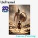 Mythological Warrior Painting Poster, Dramatic Realistic Battlefield Confrontation Poster, Immersive Mythic Combat Art Piece For Home, Game Room Decor_maomaolike.com