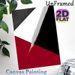 Abstract Geometric Painting Poster, Sleek Bold Red Black White Brushstroke Poster, Minimalist Modern Decor Piece Suitable For Living Room, Office_maomaolike.com