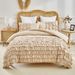 Ruffled Solid Color Princess Lace Quilt Cover Duvet Cover Bedding Set Full Size For USA/UK/Europe Bedding_maomaolike.com