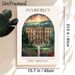 Pemberley Manor Painting Poster, Vintage Stained-glass Style Elegant Manor With Sunset & Lush Garden Poster, Charming Literary-inspired Decor Ideal_maomaolike.com