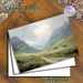 Valley Countryside Landscape Painting Poster, Soft-toned Misty Mountain Valley With Cottage Poster, Calming Natural Scenery Ideal For Living Room And_maomaolike.com