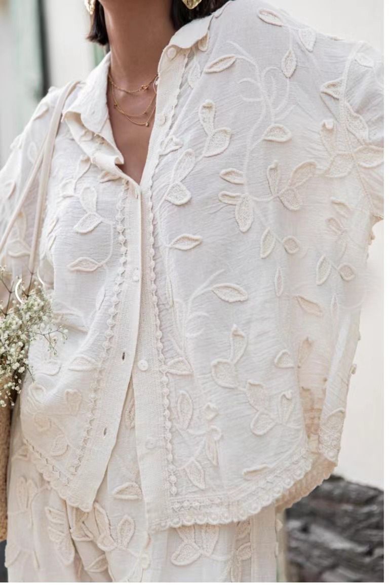 Women's Clothing Fashionable Silk Cotton Jacquard Two-piece Set _maomaolike.com