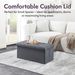 Folding Storage Ottoman Bench, Ottoman Foot Rest, End Of Bed Bench, Storage Chest, For Living Room, Bedroom, Entryway, 30 Inches, Gray_maomaolike.com