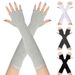Unisex Long half-finger gloves with wooden ear edge Knitted warm cotton solid color open finger ruffled extended gloves_maomaolike.com