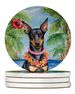 Terrier Luau Large Sandstone Coasters Pack Of 4 Absorbent Round Coasters Decor Gifts For Men Or Women, 4 In, Multicolor_maomaolike.com