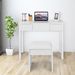 Vanity Makeup Dressing Table Set With Flip Top Mirror And Cushioned Stool-White_maomaolike.com
