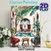Moroccan Courtyard Pool Painting Poster, Vibrant Watercolor Exotic Patio Scene Poster, Serene Tropical-inspired Decor Brings Tranquil Ambiance Ideal_maomaolike.com
