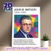 John B. Watson Psychology Themed Painting Poster, Vibrant Polygonal Portrait Poster, Informative Design With Behaviorism Introduction, Ideal For_maomaolike.com