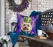 Cairn Terrier King Of Mardi Gras Throw Pillow Machine Washable, Indoor Outdoor Decorative Pillow For Couch, Bed Or Patio, 18Hx18W_maomaolike.com