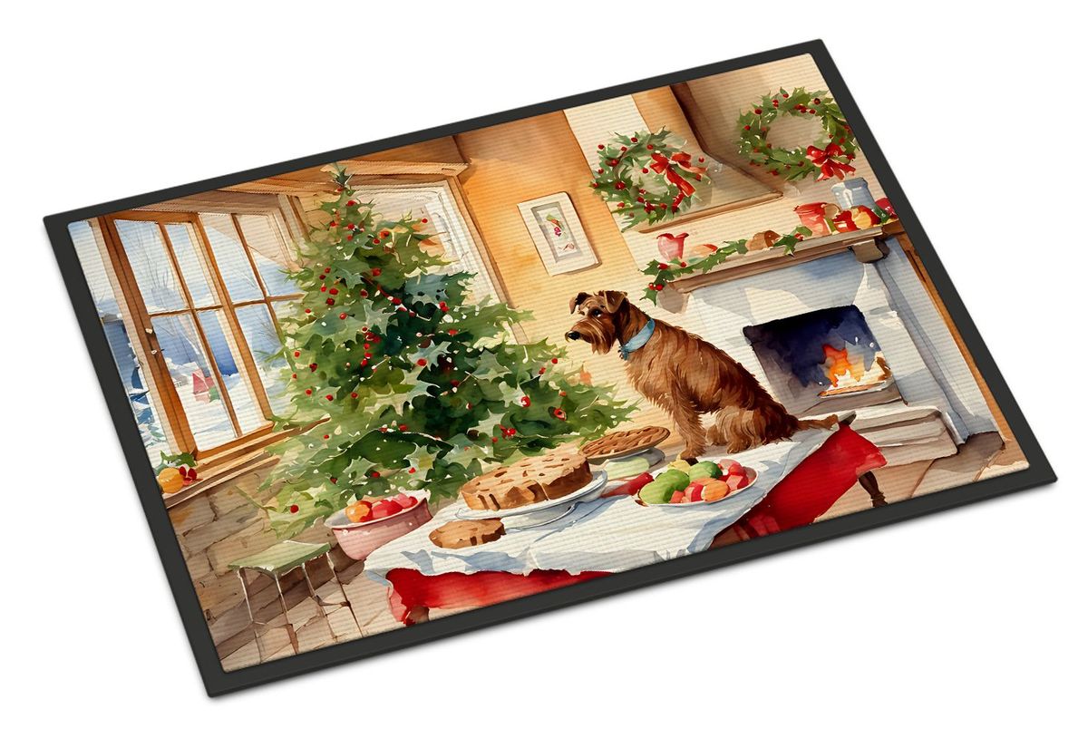 Irish Terrier Christmas Cookies Doormat Front Door Mat Indoor Outdoor Rugs For Entryway, Non Slip Washable Low Pile, 24H X 36W_maomaolike.com