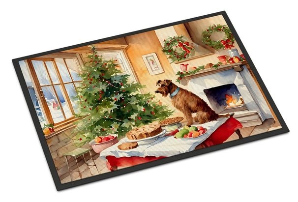 Irish Terrier Christmas Cookies Doormat Front Door Mat Indoor Outdoor Rugs For Entryway, Non Slip Washable Low Pile, 24H X 36W_maomaolike.com