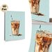 Iced Coffee Painting Poster, Vibrant Artistic Poster, Stylized Creamy Iced Coffee In Glass With Striped Straw And Cocoa Dust Design, Adds Cozy Warm_maomaolike.com