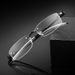 Unisex Frameless reading glasses 125 degrees 175 degrees men's and women's fashion plastic frameless cutting edge glasses_maomaolike.com