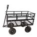 (Black Double Fence Utility Cart) Wagon Cart Garden Cart Trucks Make It Easier To Transport Firewood_maomaolike.com