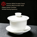 Jadeite Gongfu Bowl, Single Piece Dehua White Porcelain Set, Ceramic Home Use Large-sized Three-talents Tea Bowl_maomaolike.com