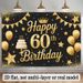 60th Birthday Banner - 2D Flat Polyester Party Backdrop, Wall Hanging Photo Props, Birthday Party Decor_maomaolike.com