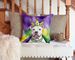 Pit Bull Terrier King Of Mardi Gras Throw Pillow Machine Washable, Indoor Outdoor Decorative Pillow For Couch, Bed Or Patio, 14Hx14W_maomaolike.com