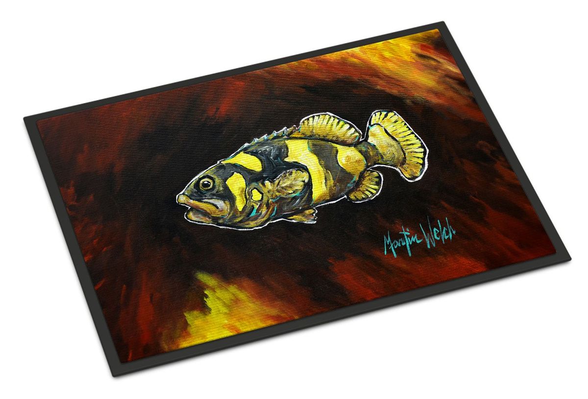 Bumblebee Fish Doormat Front Door Mat Indoor Outdoor Rugs For Entryway, Non Slip Washable Low Pile, 24H X 36W_maomaolike.com