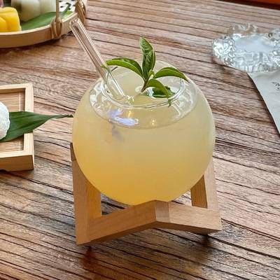 Personalized Moon Cup, Round Ball Glass Cup, Ice Hockey Cup, Atmosphere Glass Cup, Coffee Cup, Beverage Cup, Juice Cup_maomaolike.com
