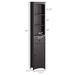 Bathroom Storage Cabinet, Free Standing Bathroom Storage Unit, Tall Linen Tower With 3-Tier Shelves And Drawer, Brown_maomaolike.com