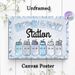 Hydration Station Painting Poster, Cute Cartoon Water Bottles & Ice-textured Lettering Poster, Reminds People To Stay Hydrated, Ideal For Office_maomaolike.com