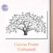 Fingerprint Tree Painting Poster, Minimalist Black & White Line Art Poster, Unique Fingerprint-leaf Tree Design, Suitable For Living Room, Office And_maomaolike.com