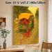Floral Auto Rickshaw Painting Poster, Warm-hued Whimsical Art Poster, Charming Nostalgic Design Ideal For Living Room, Hallway Wall Decor_maomaolike.com