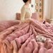 Rabbit Fur Plush Office Nap Shawl Lunch Break Thin Air Conditioning Sofa Cover Milk Coral Fleece Small Blanket_maomaolike.com