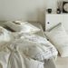 Wholesale INS American Three-Line Cut Flower Pure Four-Piece All-Cotton Simple Nordic Style Washed Cotton Solid Color 4-Piece Set_maomaolike.com