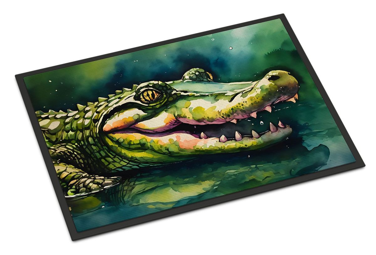 Alligator Doormat Front Door Mat Indoor Outdoor Rugs For Entryway, Non Slip Washable Low Pile, 24H X 36W_maomaolike.com