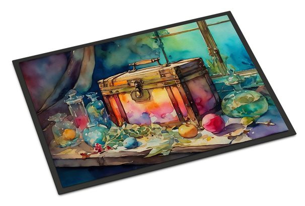 Treasure Chest Doormat Front Door Mat Indoor Outdoor Rugs For Entryway, Non Slip Washable Low Pile, 24H X 36W_maomaolike.com