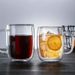 Double-layered Glass Cup With Transparent Heat-resistant Handle, Suitable For Coffee, Tea, And Smoothies, Christmas Holiday Gift_maomaolike.com