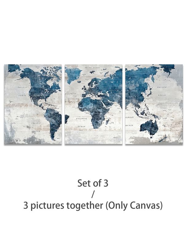World Map, Modern Style, Abstract Decorative Painting, Home Decor Artwork, Living Room Sofa Backdrop Artwork, Art Exhibition Piece_maomaolike.com